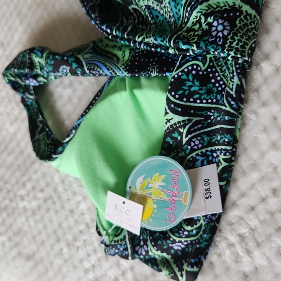 ISLAND SOUL BIKINI TOP LOOP BACK BANDEAU SIZE M JUNIORS NEW WITH TAGS - Picture 6 of 8